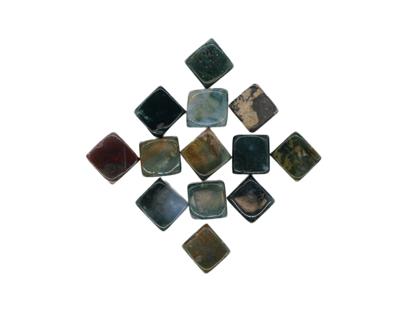 Moss Agate Cubes