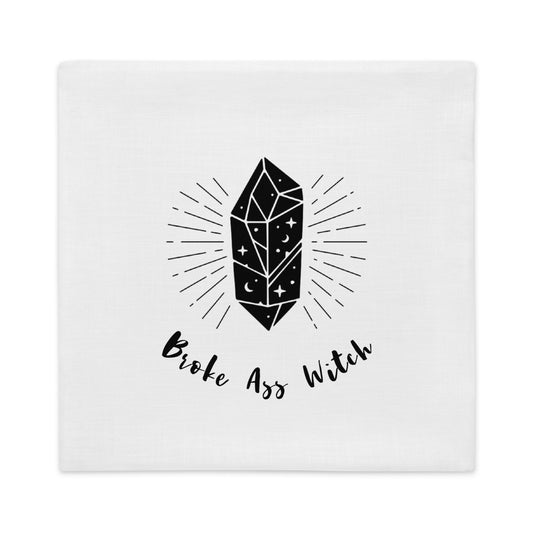 Funda de almohada premium 'Broke Ass Witch'