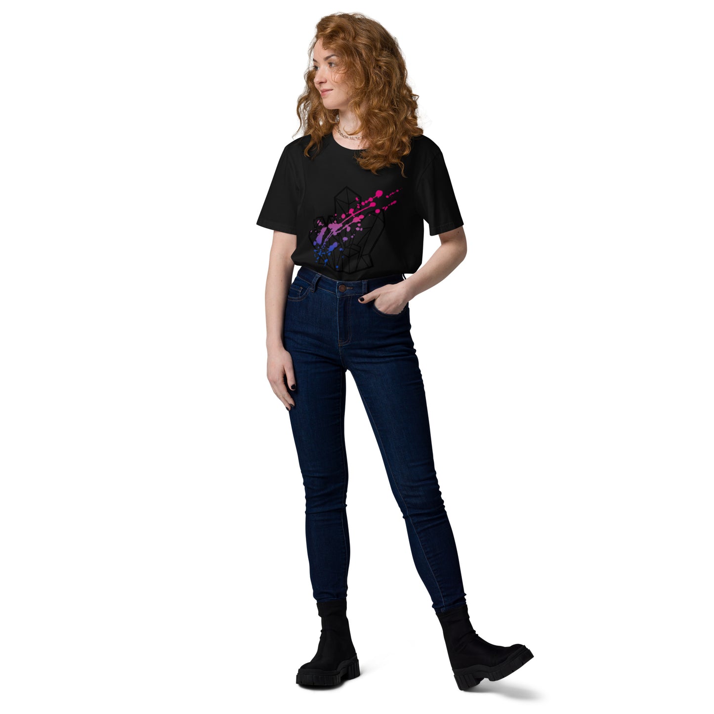 Bi Pride Splatter Unisex Organic Cotton T-Shirt