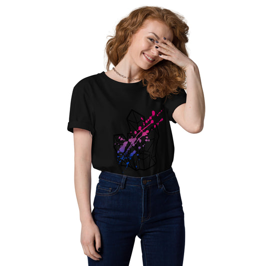 Bi Pride Splatter Unisex Organic Cotton T-Shirt