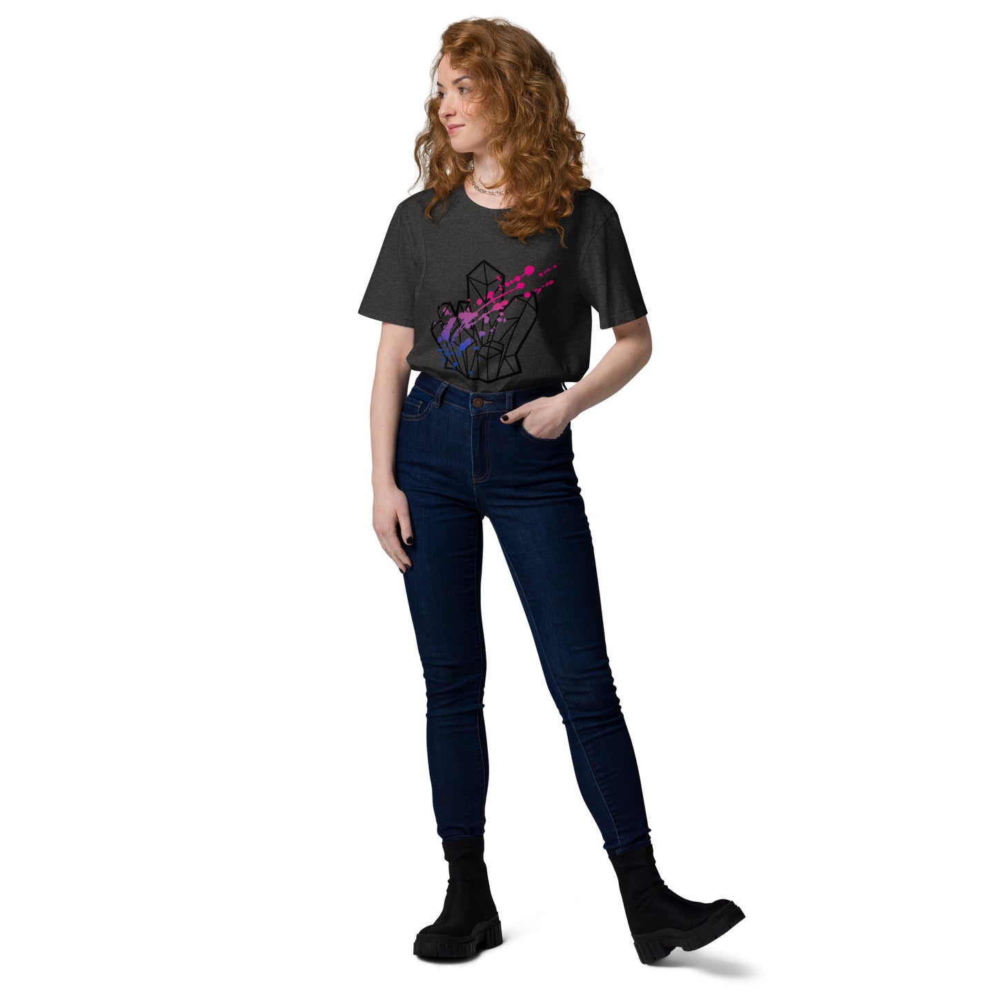 Bi Pride Splatter Unisex Organic Cotton T-Shirt