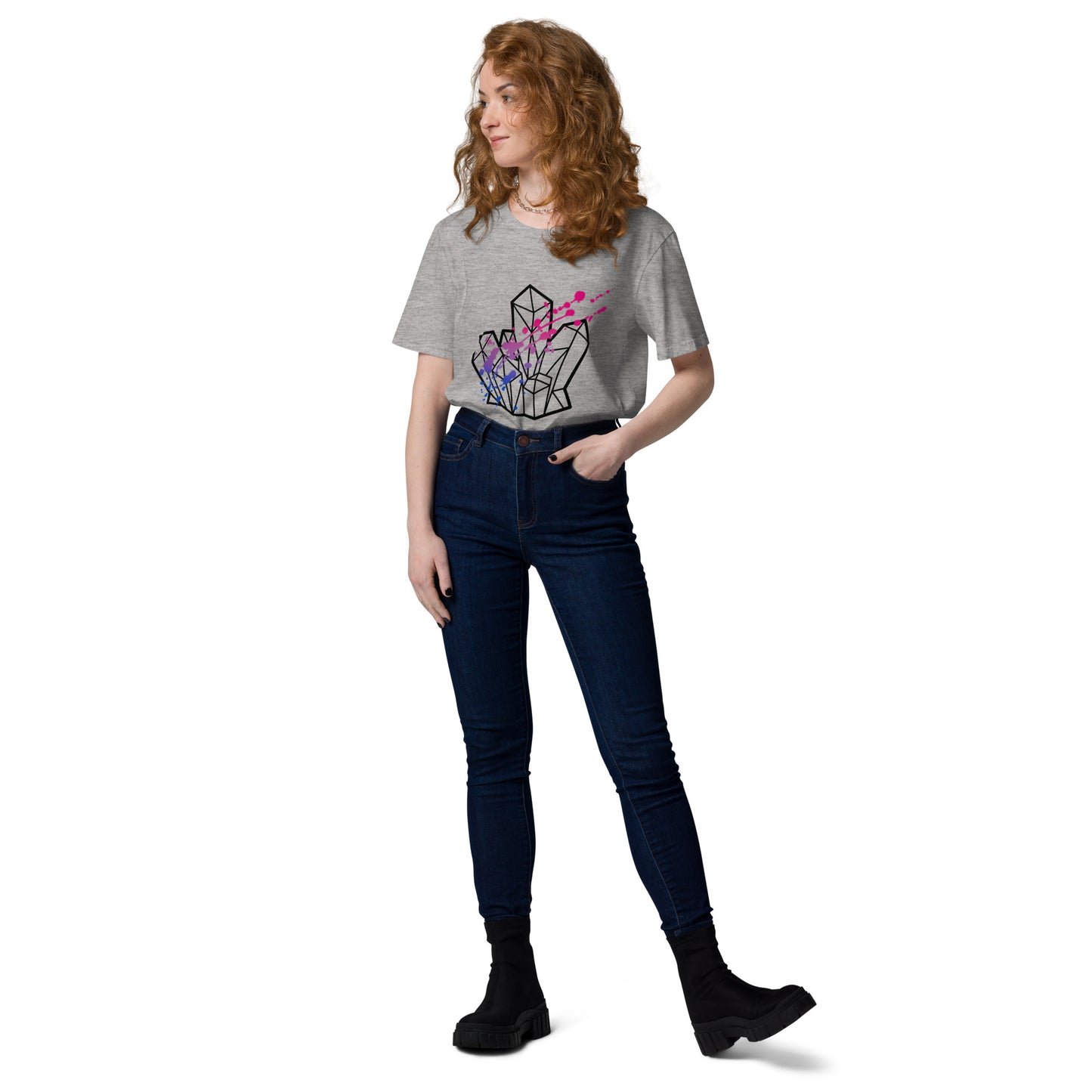 Bi Pride Splatter Unisex Organic Cotton T-Shirt