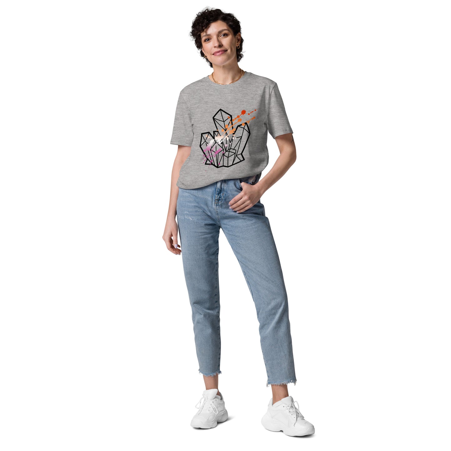 Lesbian Pride Splatter Unisex Organic Cotton T-Shirt