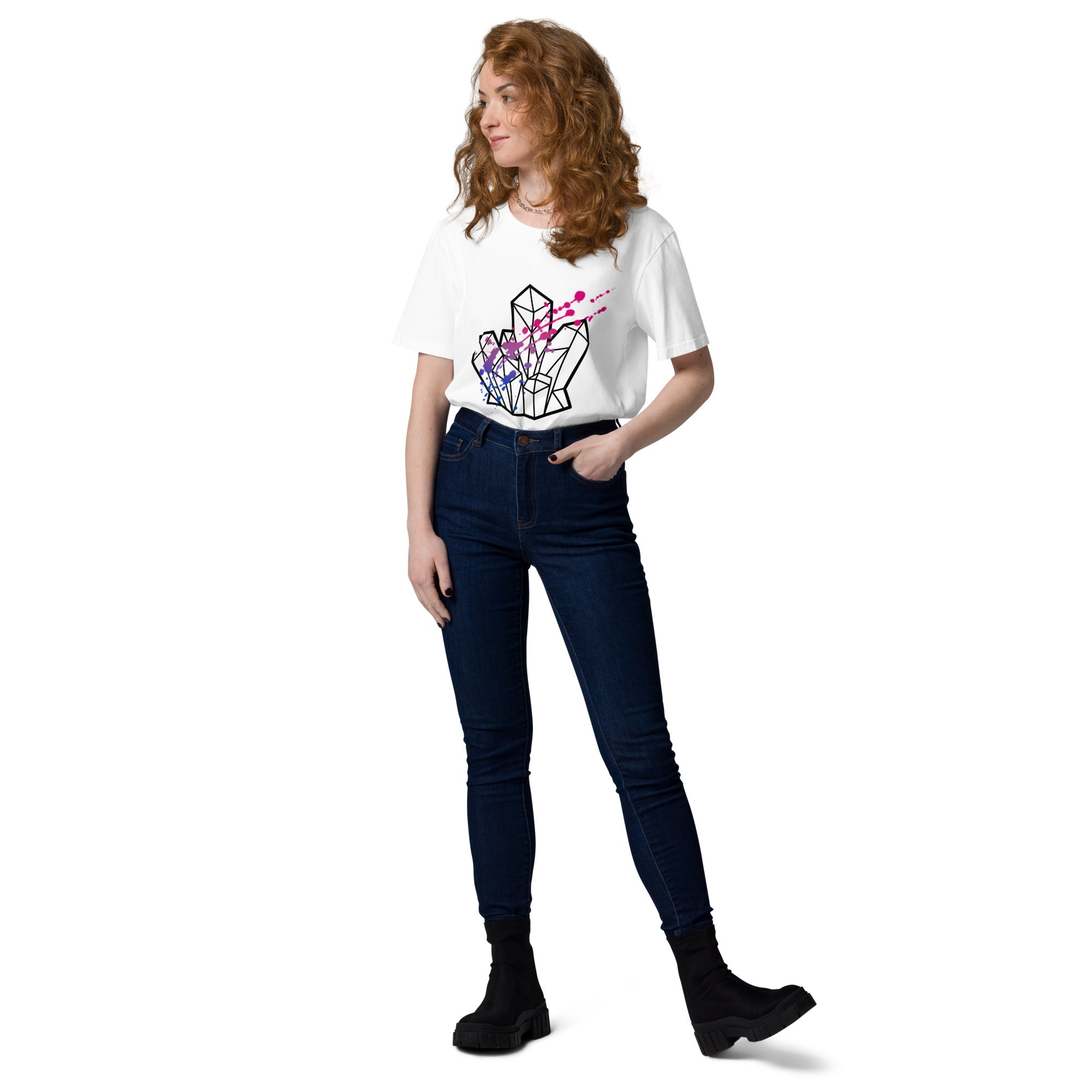 Bi Pride Splatter Unisex Organic Cotton T-Shirt