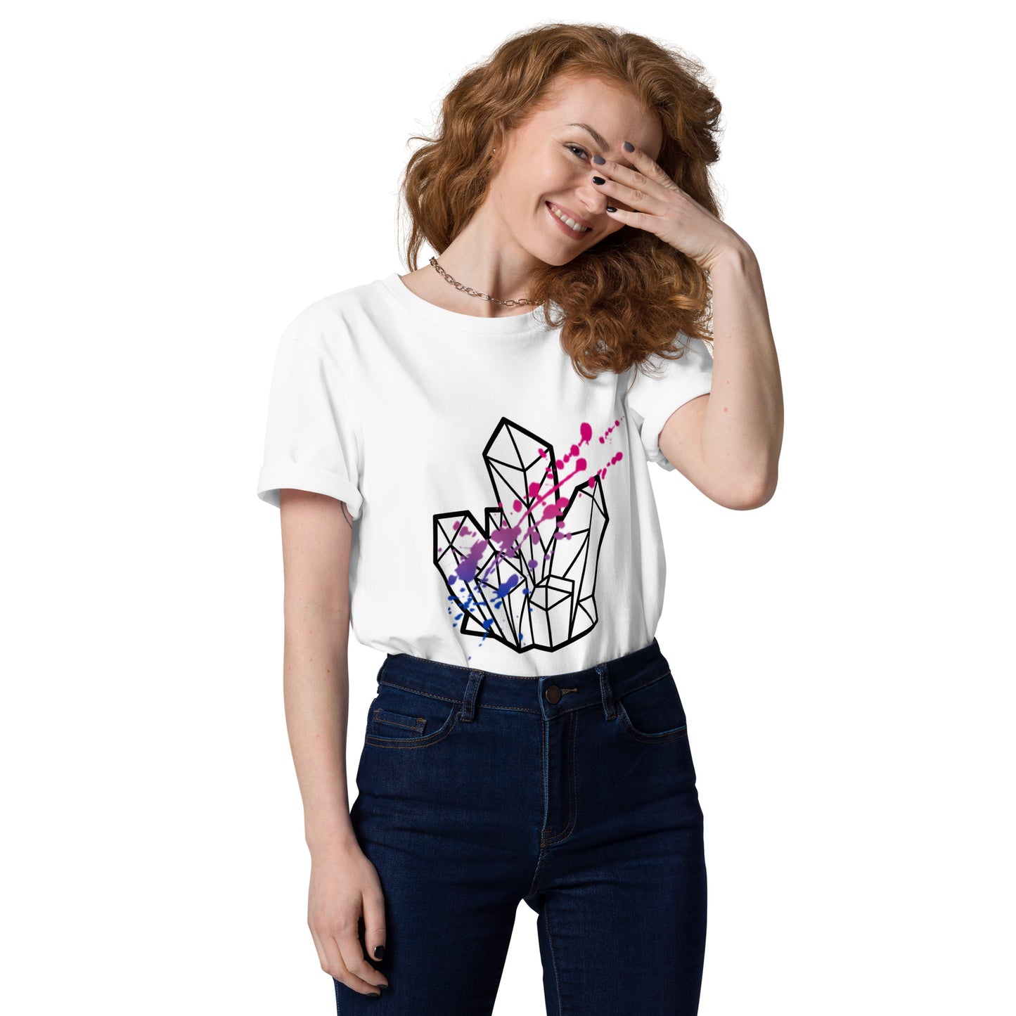 Bi Pride Splatter Unisex Organic Cotton T-Shirt