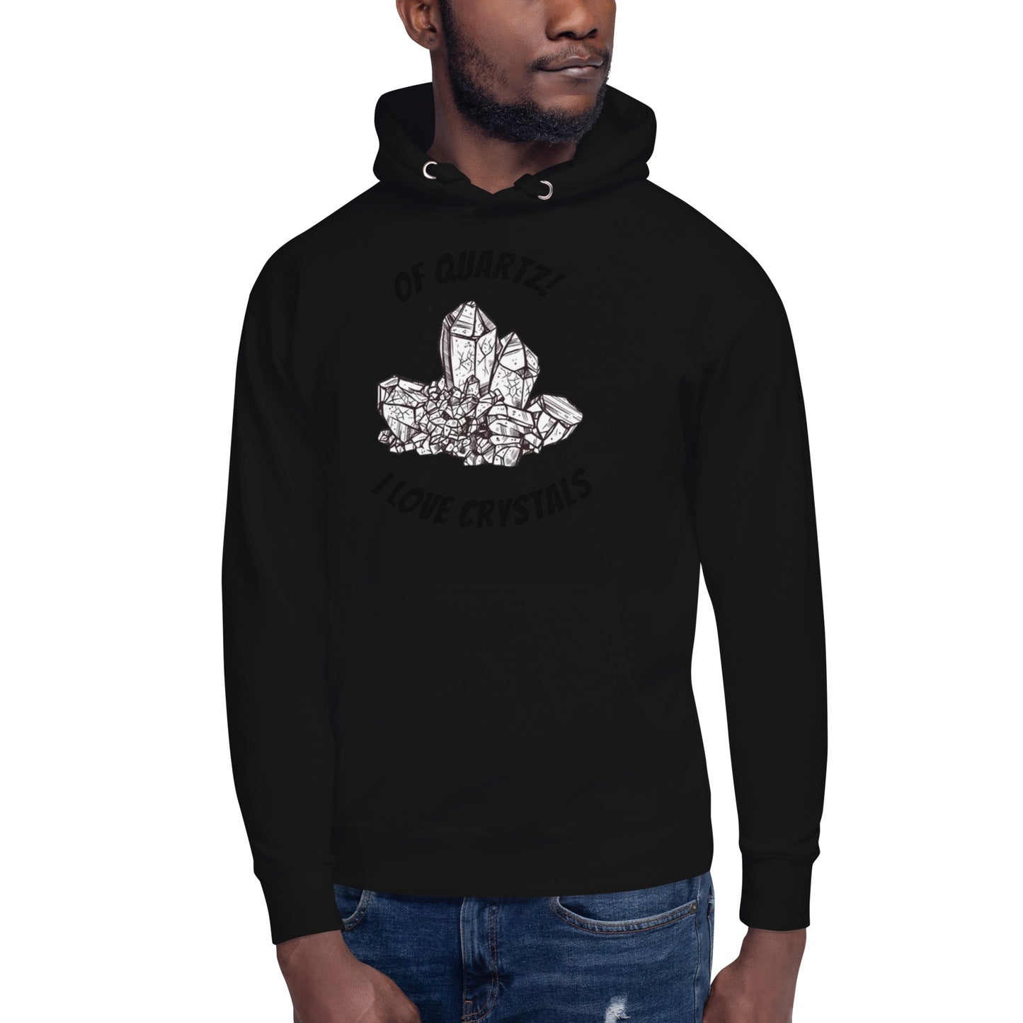 Sudadera con capucha unisex 'De cuarzo, me encantan los cristales'