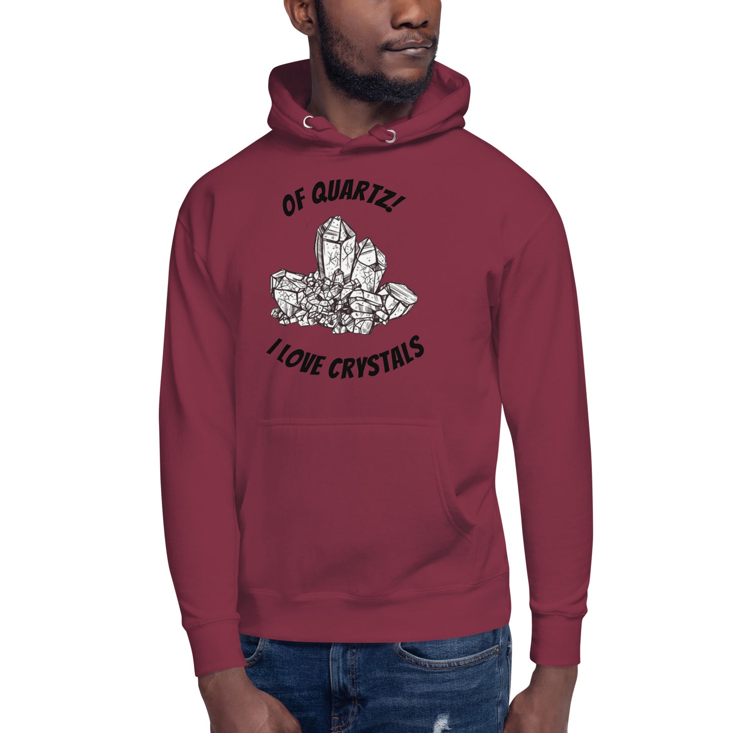 Sudadera con capucha unisex 'De cuarzo, me encantan los cristales'